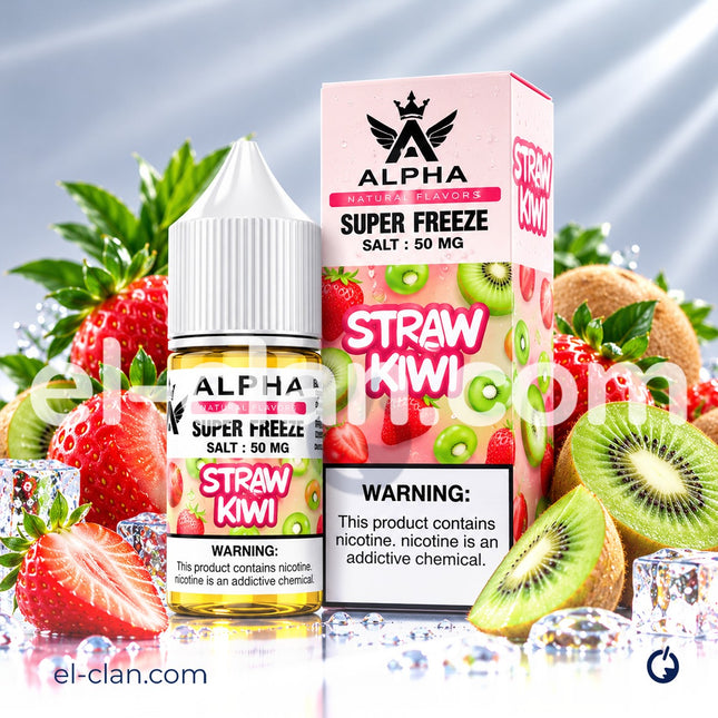 Alpha Super Cool Saltnic Straw Kiwi فراوله كيوي ساقع جدا