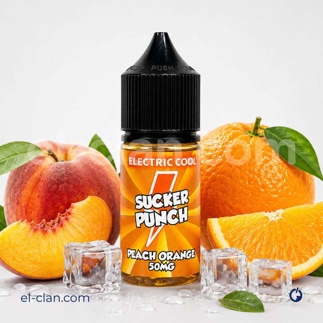 Sucker Punch Electric Cool Saltnic Peach Orange خوخ برتقال ساقع