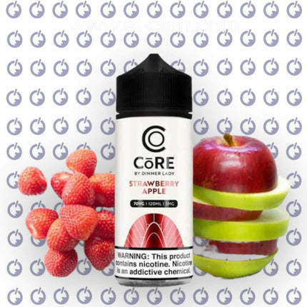 Core Strawberry Apple vape liquid in 120ml bottle, featuring fresh strawberry and apple flavors, imported flavored e-liquid.