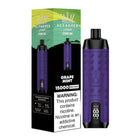 Alfakher Disposable Crown Bar Pro 15K Grape Mint flavored vape with 15,000 puffs and 50ml salt nicotine e-liquid.