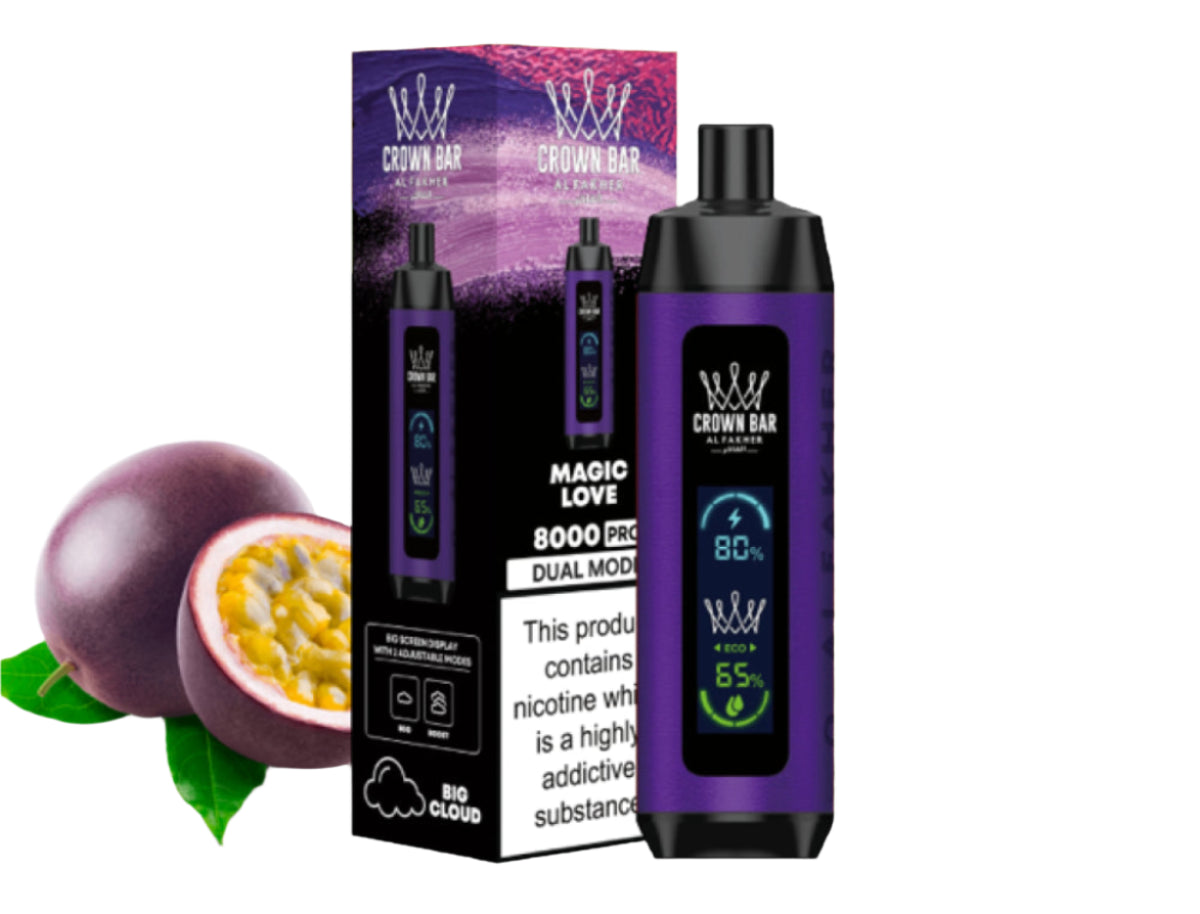 Crown Bar Alfakher Pro 8K Magic Love Disposable Cantaloupe Dragon Frui Crown Bar Alfakher Pro 8K Magic Love Disposable Cantaloupe Dragon Frui