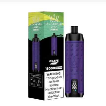 Crown Bar Alfakher Pro Max 15K Grape Mint Disposable الفاخر نعناع عنب