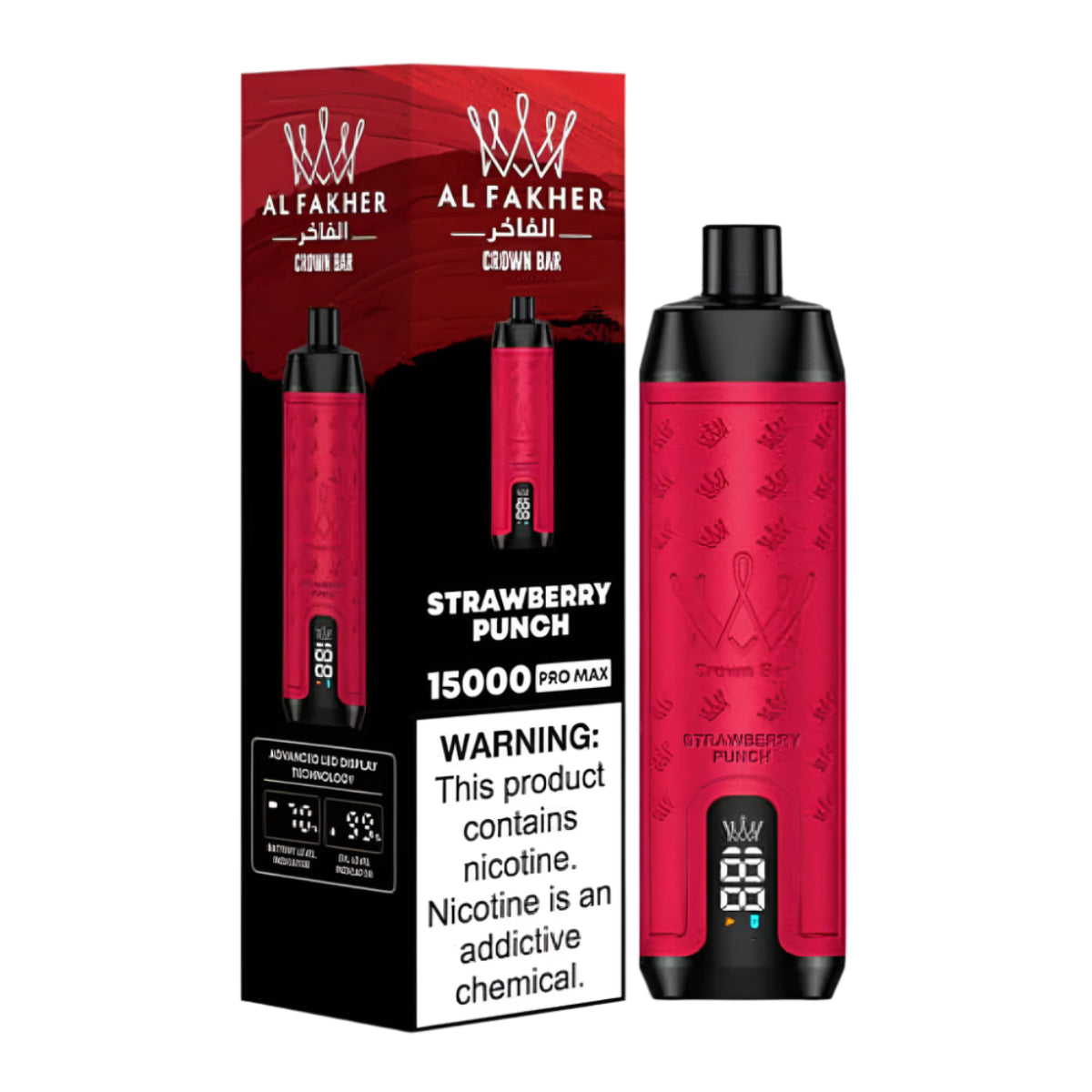 elfbar elfa kaufen Crown Bar Alfakher Pro 15K Strawberry Punch Disposable Strawberry – الكلان  فيب