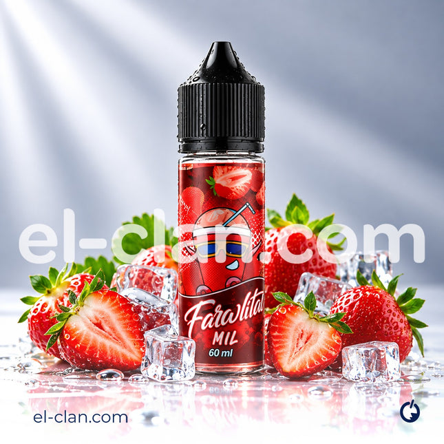 سائل فيب بنكوتا فراولة نكهة فاكهية طبيعية من ليكويد Baskota E-Juice، عبوة واضحة مع علبة المنتج