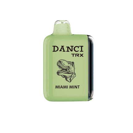 Danci Trx 10K Miami Mint disposable vape with mint flavor, 10,000 puffs, salt nic, in sleek design, from Danci disposable brand.