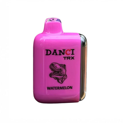 Danci Trx 10K Watermelon disposable vape with watermelon flavor, 10,000 puffs, salt nic, in a sleek design.