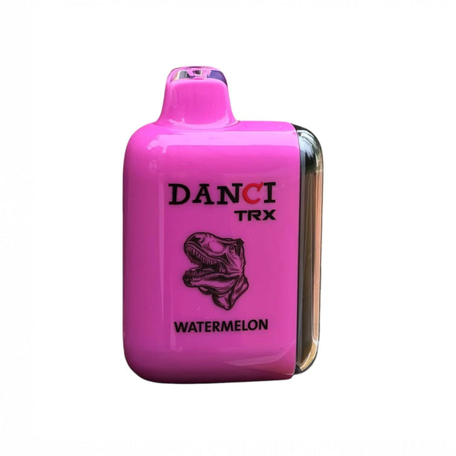 Danci Trx 10K Watermelon disposable vape with watermelon flavor, 10,000 puffs, salt nic, in a sleek design.