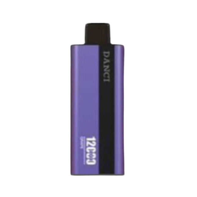 Danci Ultra 12K Grape disposable vape pen showing purple grape flavor design and sleek shape for easy use