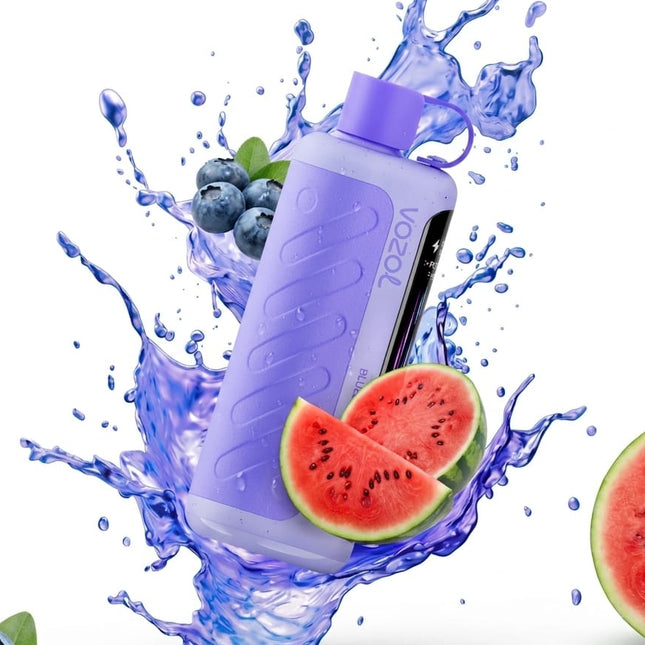 جهاز فيب Vozol Gear Hookah 40k توت بطيخ أزرق، تدخين فوري، تصميم قابل للتخلص، يركز على الفيب المنعش والملون