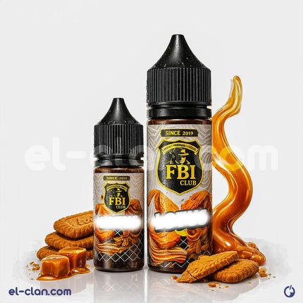 بسكويت FBI فيب ليكويد محلي من FBI E-Juice يظهر عبوة البسكويت ووصف المنتج الطبيعي.