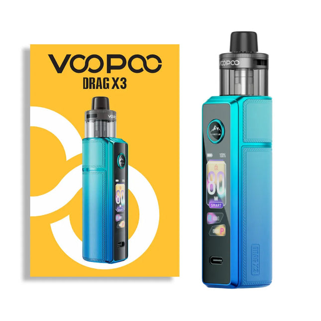 بطارية دراج إكس3 من Voopoo، فيب هاردوير مود و كيت بلون رمادي معدني مع تصميم أنيق ومتين.