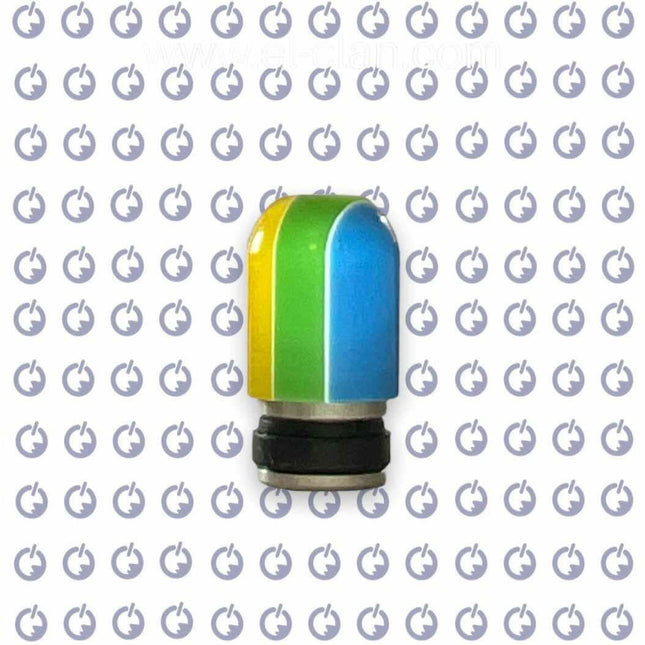 Close-up of Clann Al-Fib MTL drip tip for vape devices, featuring a narrow mouthpiece for smooth, controlled inhalation.