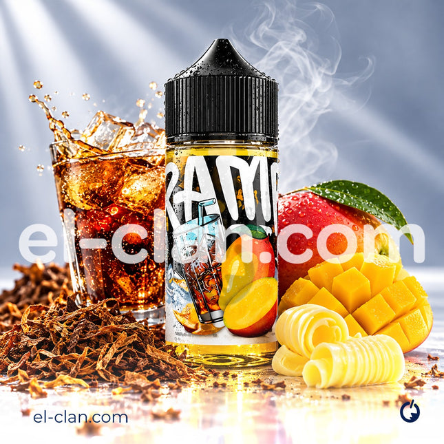 نقطة سحب فيب مانجو كولا ساقع من Ramp E-Juice، عبوة ليكويد محلي بنكهات مانجو وكولا بارده