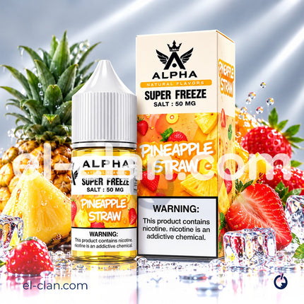 Alpha Super Cool Saltnic Pineapple Straw اناناس فراوله ساقع جدا