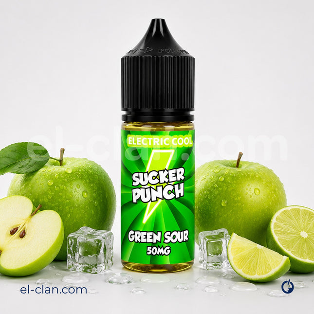 Sucker Punch Electric Cool Saltnic Green Sour تفاح ساقع