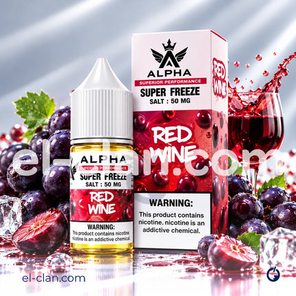 Alpha Super Cool Saltnic Red Wine عنب ساقع جدا