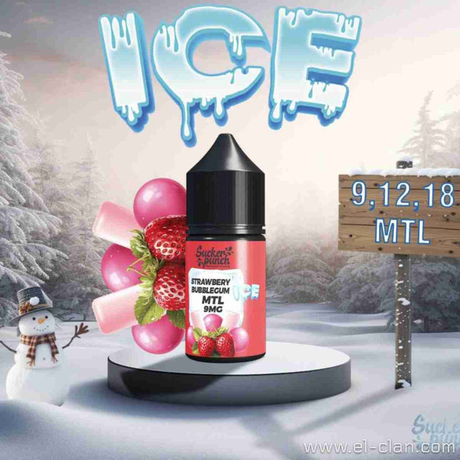 Sucker Punch Strawbery Bubblegum Ice لبان فراوله ساقع