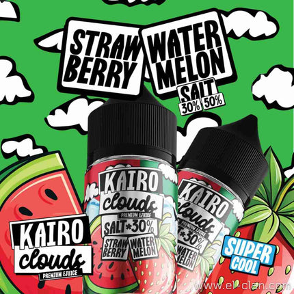 Kairo Clouds SaltNic Super Cool Straw Berry Watermelon بطيخ فراوله توت