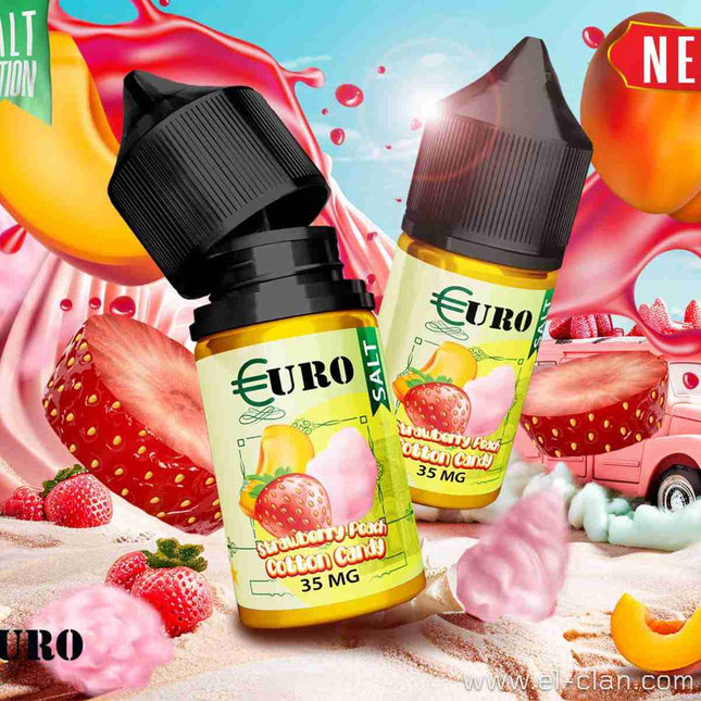 Euro SaltNic Strawberry Peach Cotton Candy فراوله خوخ غزل بنات