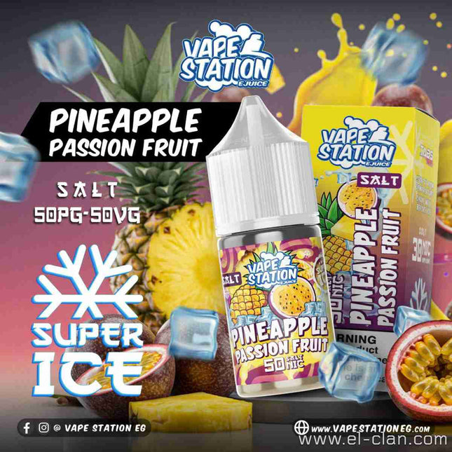 Vape Station Super Ice SaltNic Pineapple Passion Fruit  اناناس باشون فروت