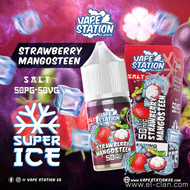 Vape Station Super Ice SaltNic Strawberry Mangosteen