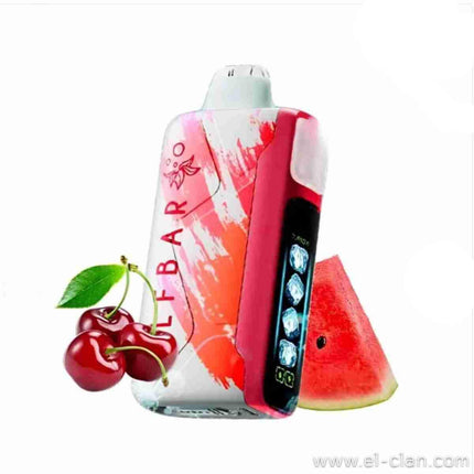 Elfbar Ice King 30K disposable vape with cherry watermelon flavor, showing the sleek device with colorful branding and flavor label.
