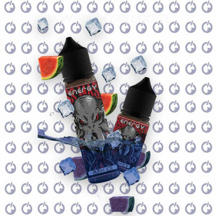 سائل فيب ليكويد Energy Lush Ice بطيخ ساقع من Energy E-Juice، عبوة 60 مل مع نيكوتين 3 ملغ، يظهر في الصورة.