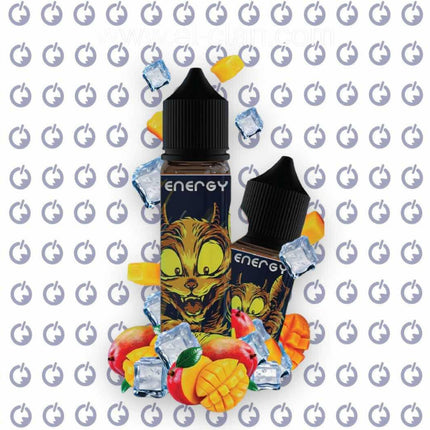 سائل فيب نكهة مانجو ساقعة من Energy E-Juice، عبوة 60مل مع نسبة نيكوتين 3 ملغ، يظهر في الصورة زجاجة السائل