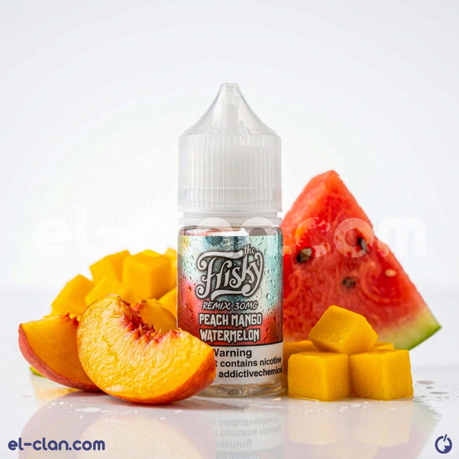 Frisky SaltNic Remix Ice Peach Mango Watermelon ريمكس خوخ مانجو بطيخ ساقع