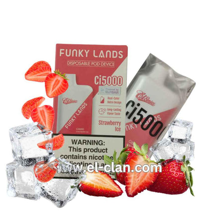 Funky Lands 5K Strawberry Ice فراولة ساقع - Funky Lands -  الكلان فيب el-clan.