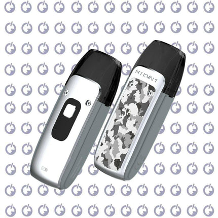 بطارية Geekvape AP2 باللون الأزرق المموه، جهاز فيب هاردوير بود من علامة جيك فيب، يظهر في الصورة بشكل واضح.