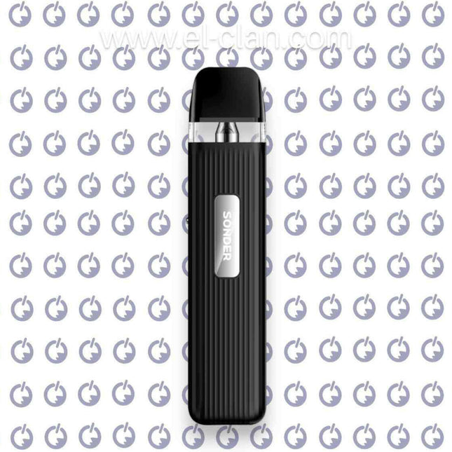 Geekvape Sonder Q Pod in black, showcasing sleek design and compact form for vaping hardware.