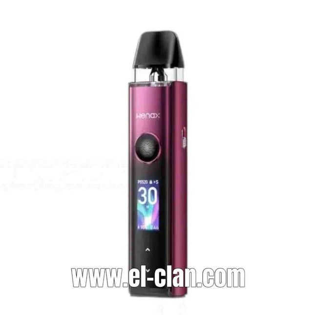 Geekvape Wenax Q Pro Pod in Twilight Red, a compact vape hardware device with replaceable pods, designed for smooth vaping.