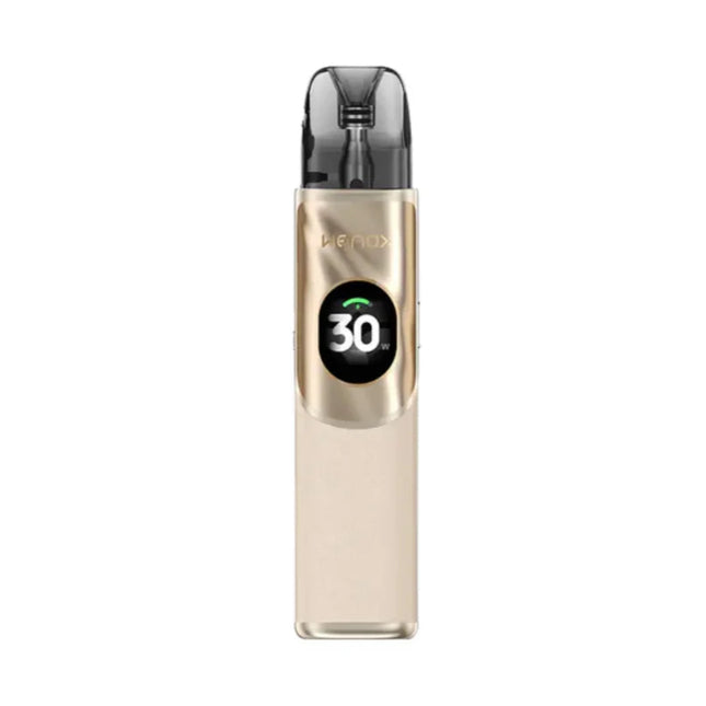 Geekvape Wenax Q2 Pro pod in Sunset Dune color, showcasing the compact vape hardware with detailed design.
