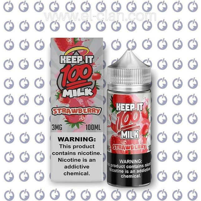 Keep it 100 Milk Strawberry  فراوله باللبن⁩⁩⁩⁩ - Keep it 100 -  الكلان فيب el-clan.