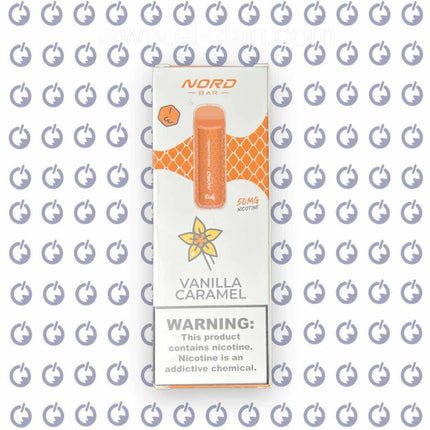 KIEF NORD BAR Vanilla Caramel disposable نورد بار كراميل فانيلا - Xtra Flavors -  الكلان فيب el-clan.