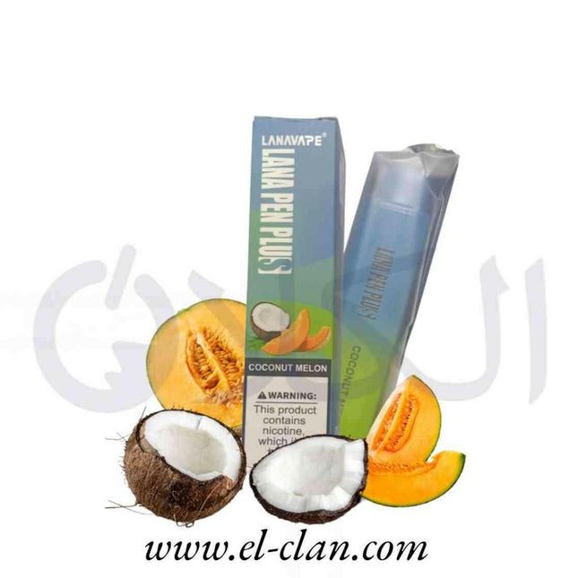 Lana Pen Plus Coconut Melon كانتلوب جوزهند - Lana Vape Disposiable -  الكلان فيب el-clan.