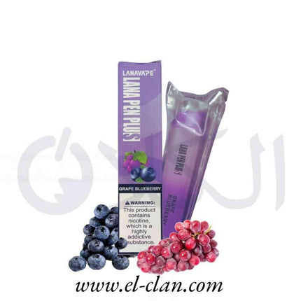 Lana Pen Plus Grape BlueBerry عنب توت - Lana Vape Disposiable -  الكلان فيب el-clan.