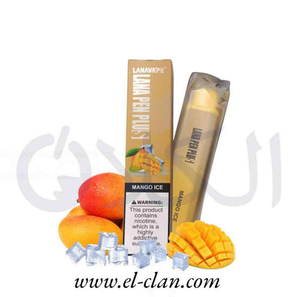 Lana Pen Plus Mango Ice مانجو ساقع - Lana Vape Disposiable -  الكلان فيب el-clan.