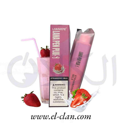 Lana Pen Plus Strawberry Milk فراولة لبن - Lana Vape Disposiable -  الكلان فيب el-clan.