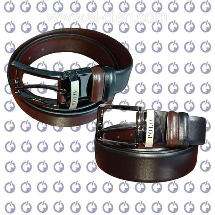 Leather Belt حزام جلد طبيعي رجالى - Men's belt -  الكلان فيب el-clan.