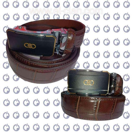 Leather Belt حزام جلد طبيعي رجالى - Men's belt -  الكلان فيب el-clan.