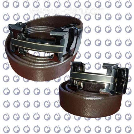 Leather Belt حزام جلد طبيعي رجالى - Men's belt -  الكلان فيب el-clan.