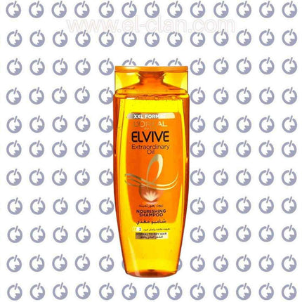 L'Oreal Elvive Extraordinary Oil nourishing shampoo bottle, 400ml, for hair care and shine.