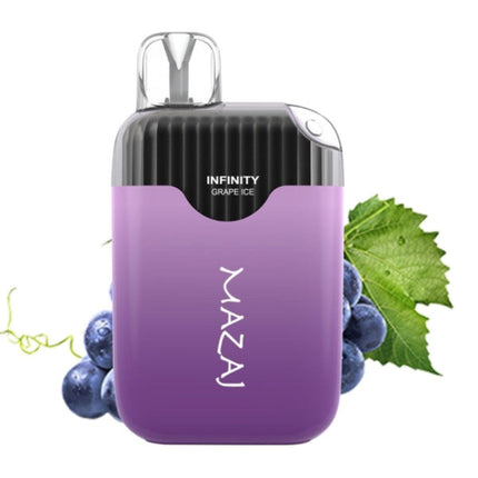 Mazaj Infinity 4.5K Grape Ice disposable vape pen with 4500 puffs and 20ml salt nic e-liquid, featuring grape and ice flavor.