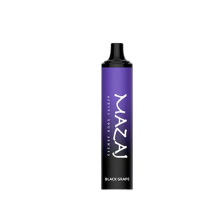 Mazaj Titan 4K Black Grape disposable vape pen with 4000 puffs and 50mg salt nicotine, featuring black grape flavor.