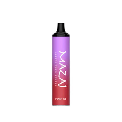 Mazaj Titan 4K Peach Ice disposable vape device with 4000 puffs and 50mg salt nicotine, featuring peach and ice flavor.