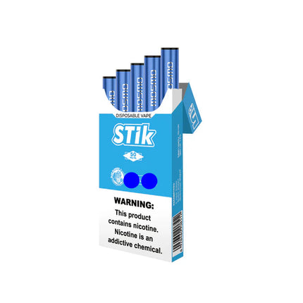 Mosmo Berry Ice disposable vape sticks, 5-pack, featuring fruity berry and cool ice flavor, in a sleek, portable design.