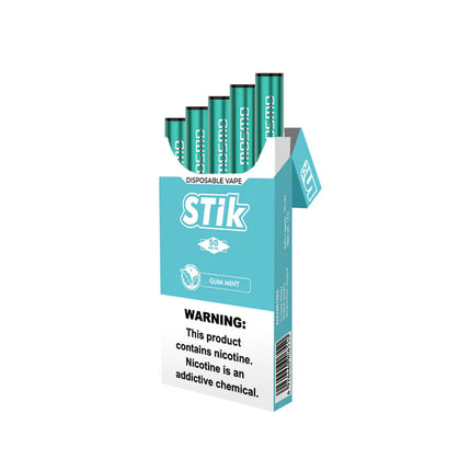 Set of five Mosmo disposable mint gum sticks, in a sleek inb - disposable design, featuring fresh mint flavor.