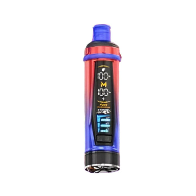 Mosmo Storm GT 35K Blueberry Razpberry disposable vape pen with colorful design and 35,000 puffs, salt nic e-liquid.